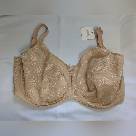 NWT PANACHE Tango Balconnet Women Bra Size 40J Beige See Through - Picture 2 of 8